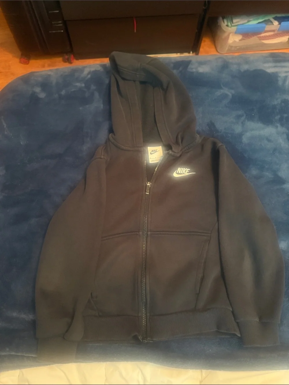 Nike Kids Black Full-Zip Hooded Sweatshirt